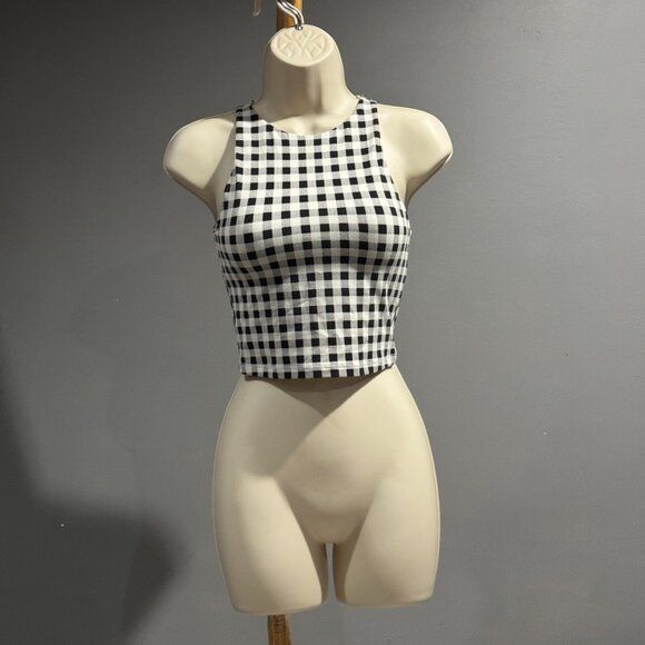 Old Navy Black & White Gingham Crop Tank/Sport bra - Picture 4 of 5